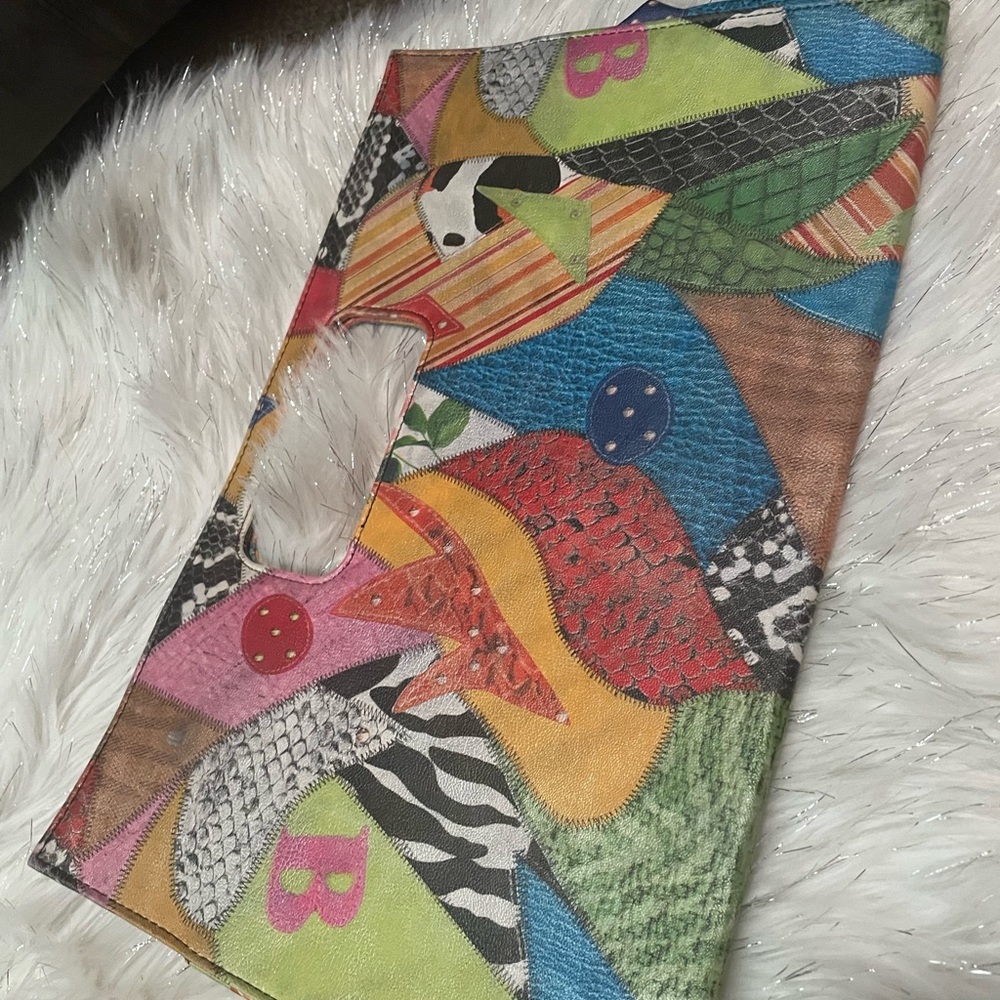 Colorful Patchwork Large Clutch